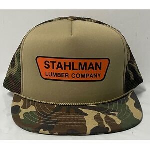 Stahlman Lumber Company Cap Hat Adult Trucker CAP Adjustable Camo